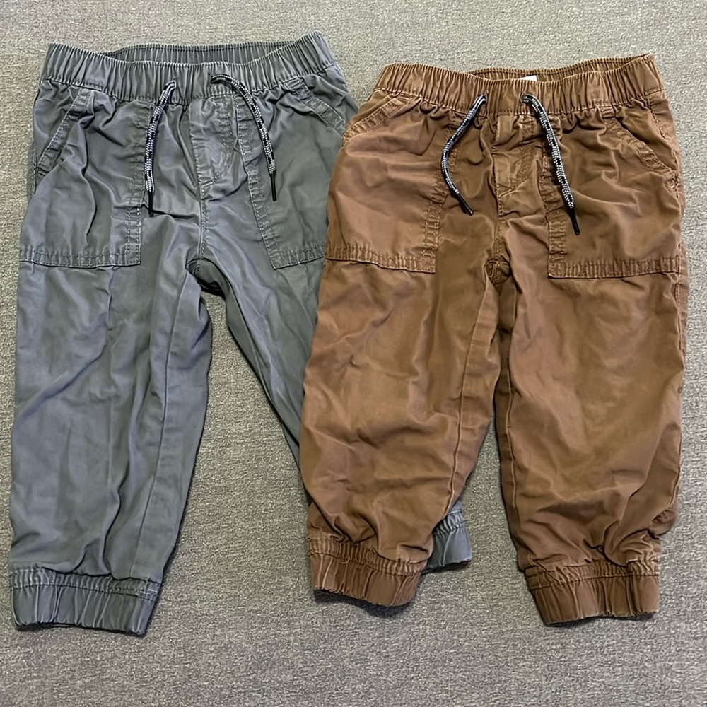 Baby Gap Two pairs cozy- lined pull on joggers 18-24 months